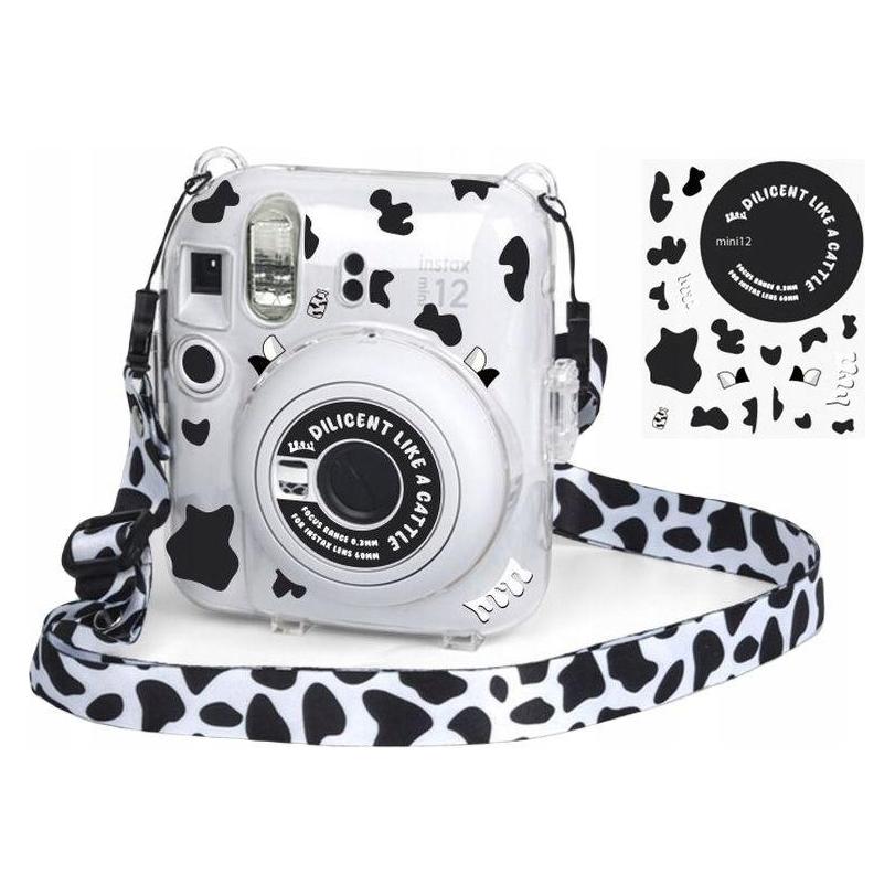 Loveinstant Futerał Etui Case Pokrowiec Do Fujifilm Instax Mini 12 + Naklejki / Krówka (LOVEINSTANT)