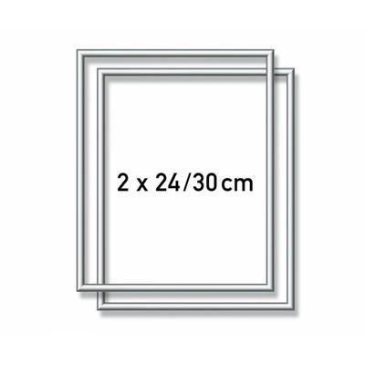 MNZ - 2 x Alurahmen Silber 24 x 30 cm