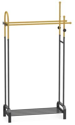 Costway Double Rods Garment Rack for Hanging Clothes-Gold