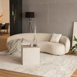 HOME DELUXE Sofa CASARA Webstoff Beige - 258 x 128 x 72 cm