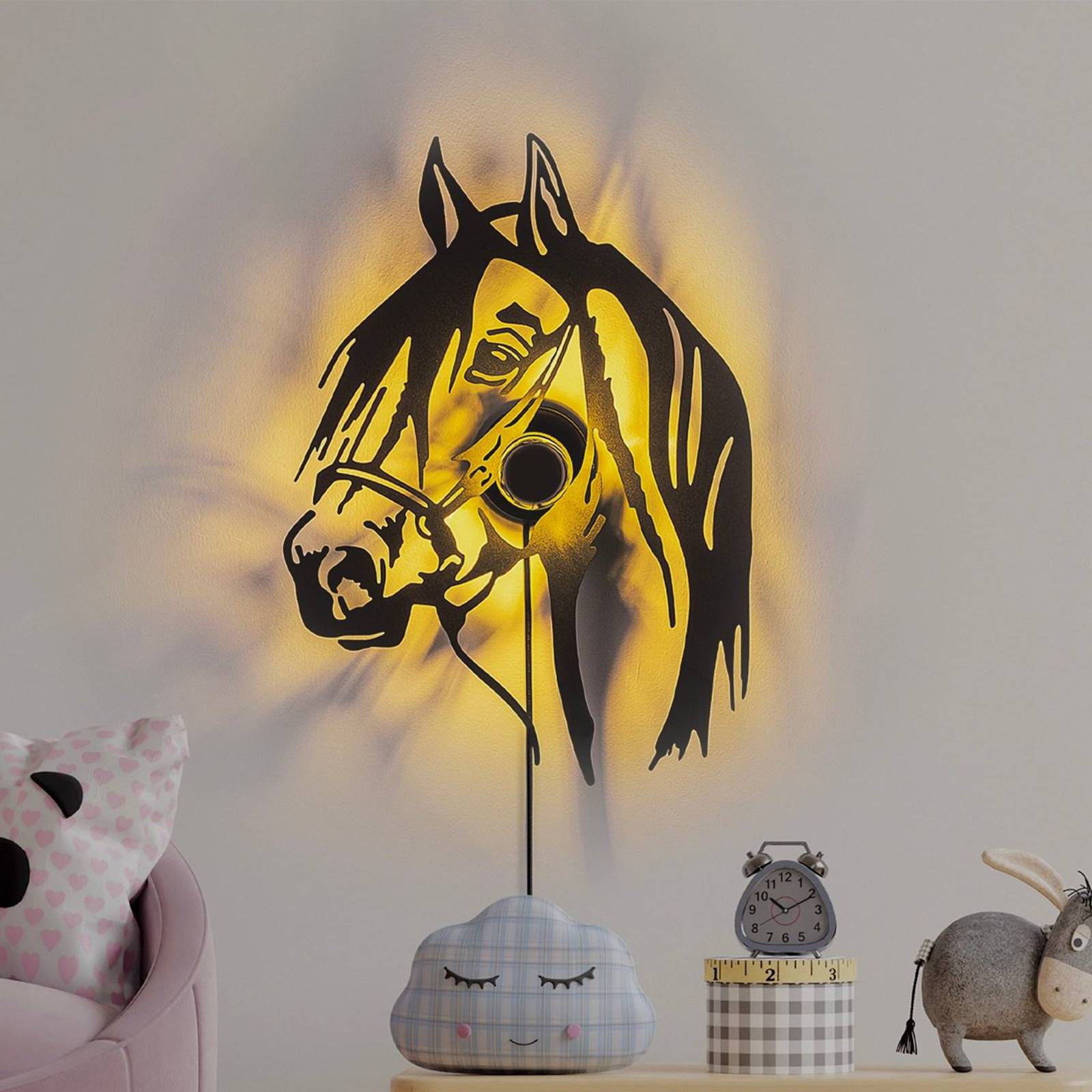 Wandlampe Horse Opviq, schwarz, für Wohn- / Esszimmer, Metall, Modern, Wandleuchte, Wandlampe Innen