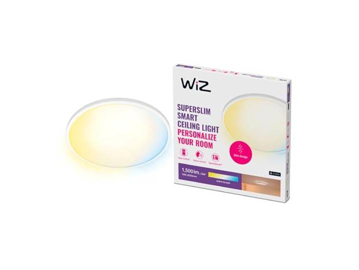 WiZ Plafonnier Connecté Wi-Fi SuperSlim blanc\, 2700-6500K\, 16W\, Nuances de Blanc\, fonctionne avec Alexa\, Google Assistant et Apple HomeKit