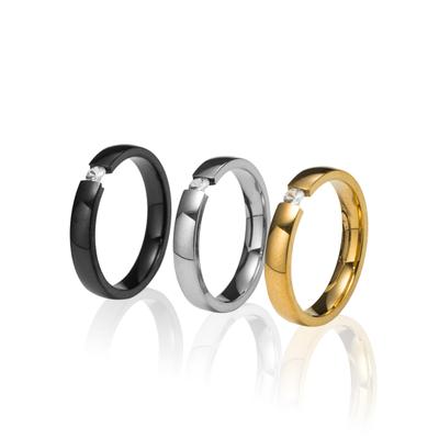 Ring-Set "Multipack Schmuck Geschenk Edelstahl Damenringe Solitär" Gr. 56, gelbgoldfarben, silberfarben, schwarz, kristallweiß, ANISTON JEWELRY & WATCHES, Fingerringe, Damen, 56, Edelstahl, 3,5mm, Made in Germany - mit Zirkonia (synth.)