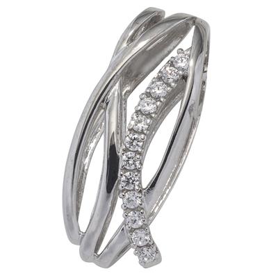 Kettenanhänger JOBO "Anhänger Weißgoldanhänger 20 mm", silber (weißgold 333, weiß), Schmuckanhänger, Damen, Weißgold 333, Kettenanhänger, 8 Karat 333 Weißgold mit 12 Zirkonia