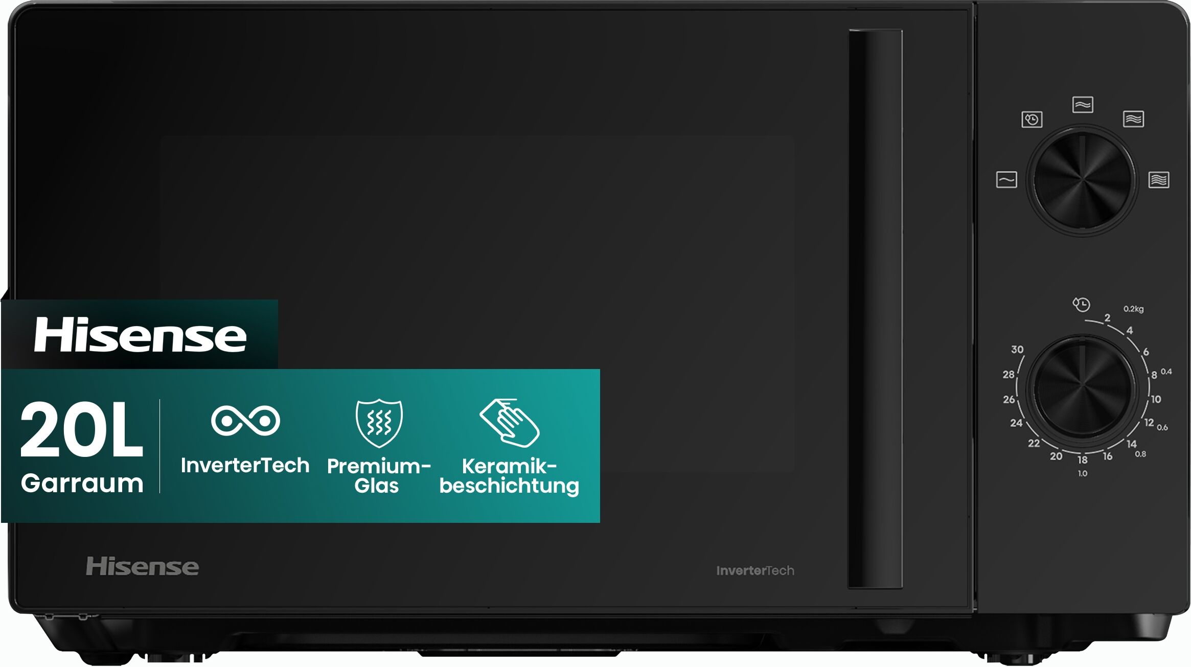 HISENSE Mikrowelle "H20MOBP1HI", schwarz, B:43,4cm H:24,1cm T:32,9cm, Mikrowellen, Inverter Technologie, Mikrowelle