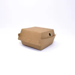 emissimo Kraftkarton mit hohem Klappdeckel für Mini Burger und Chicken Nuggets I Größe S  50 Stück