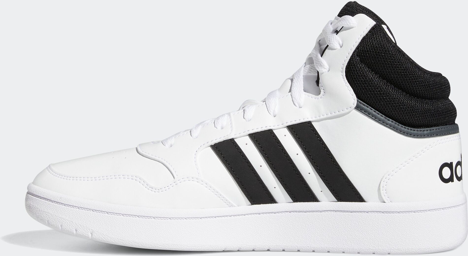 Sneaker ADIDAS SPORTSWEAR "HOOPS 3.0 MID", Herren, Gr. 44, schwarz (cschwarz, cblac), Synthetik, Textil, Schuhe Sneaker cschwarz, cblac 44