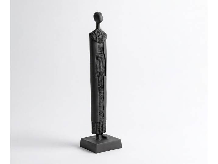 DELIFE Figur Signum B12 x T12 x H51 cm Aluminium Basalt Gegossen, Wohnaccessoires