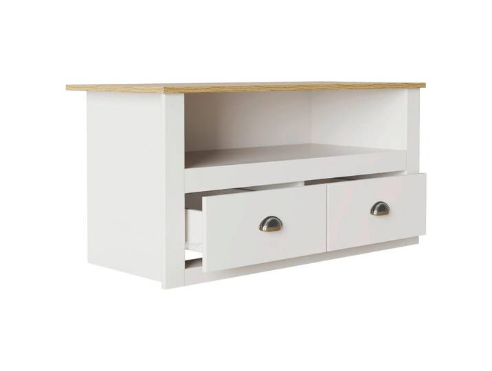 Mid.you Lowboard, Weiss, Honigeiche, Holzwerkstoff, 2 Schublade(n) Schubladen, 99x54x44 cm, stehend, Wohnzimmer, TV Möbel, Lowboards, Lowboards stehend