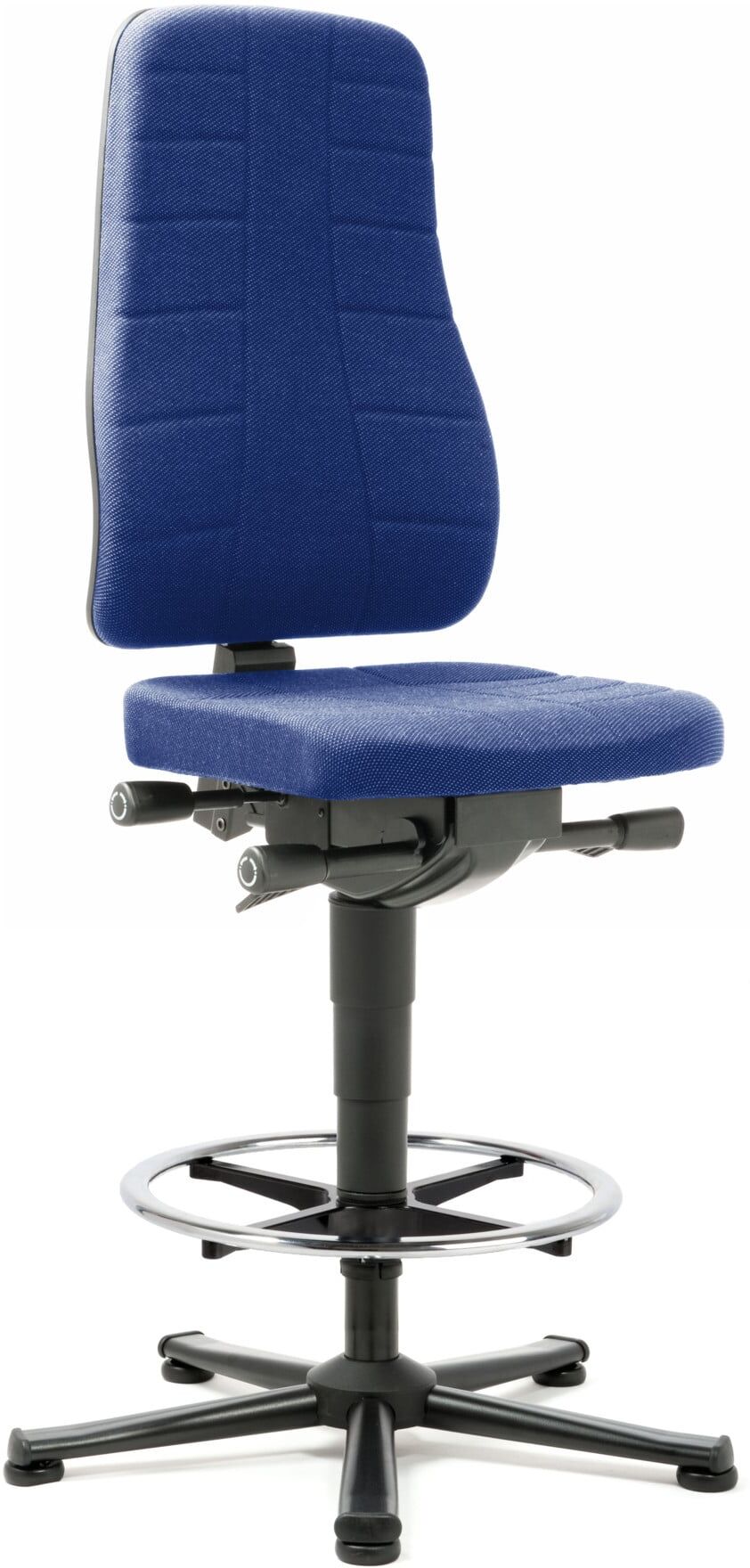 bimos Arbeitsstuhl All-In-One Highline mit Gleiter und Fußring und Stoffpolster blau 570-830 mm (9641-6802)