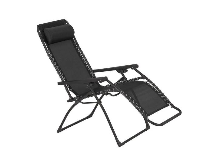 Ambia Garden Garten-Relaxsessel, Schwarz, Metall, Kunststoff, 67x112.7x94 cm, klappbar, Gartenmöbel, Balkonmöbel, Balkonliegen