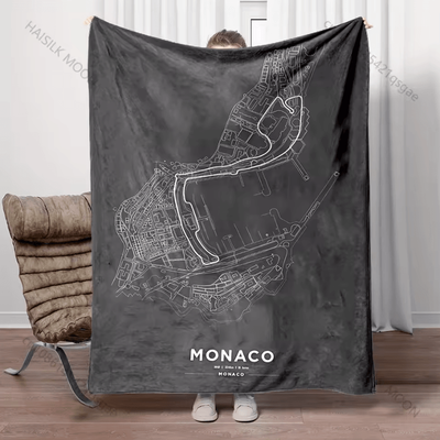 Inspire Curations Formula Racing Track Print Throw Blanket style B 130x150cm(51x59in)