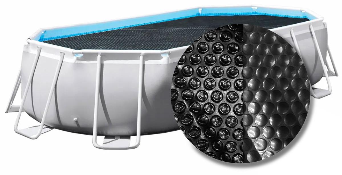 W'eau Premium Solarplane Oval 915 x 460 cm Schwarz Poolabdeckung