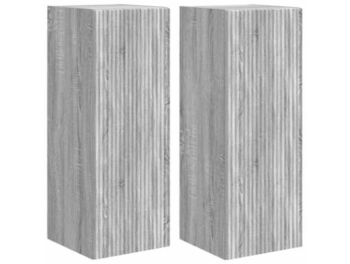 TV-Wandschrank, modern, 30 x 31 x 80 cm, mit effektiver Aufbewahrung, minimalistisches Design, Holz, grau, Sonoma 02_0054980