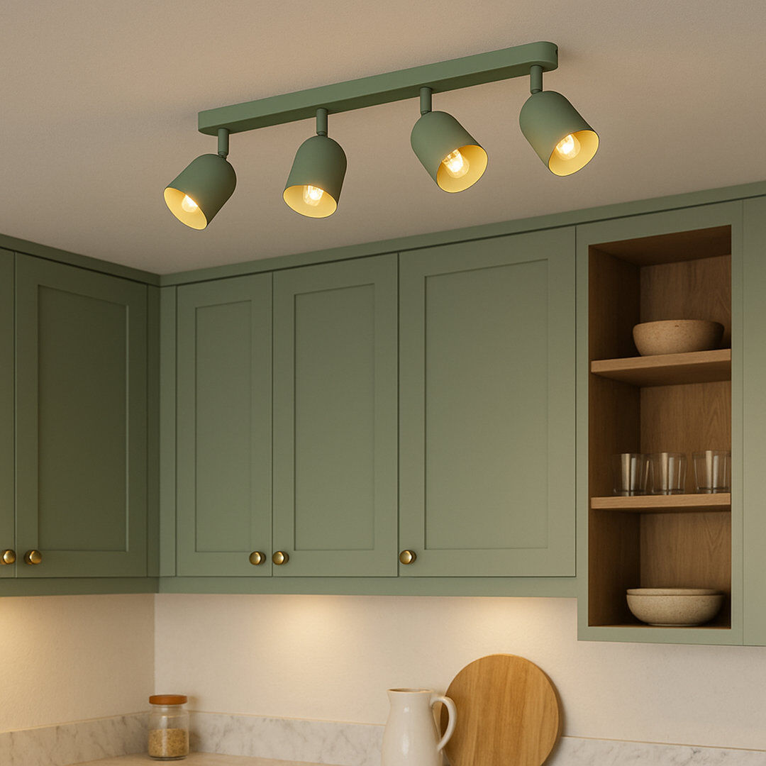 17 Stories Tilston Steel Minimalist Ceiling Spotlight Green 20.5cm H x 8cm W x 58cm D