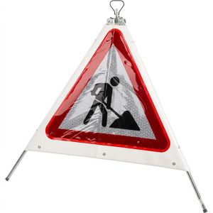 Moravia Faltsignal TRIO Arbeitsstelle VZ123, retroreflektierend, Schenkellänge 70 cm