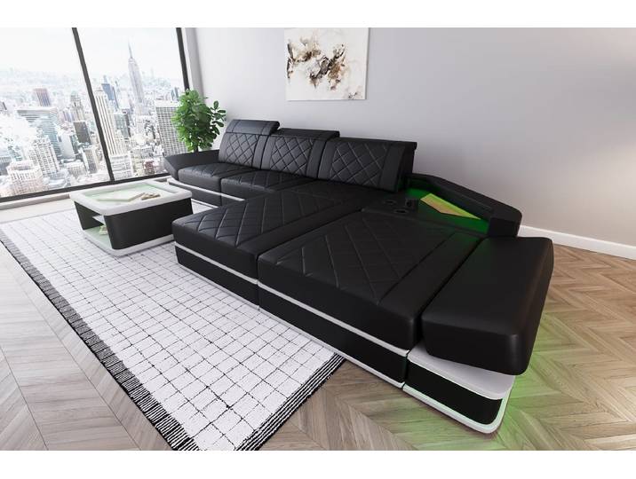 Ecksofa Perugia L-Form aus Leder