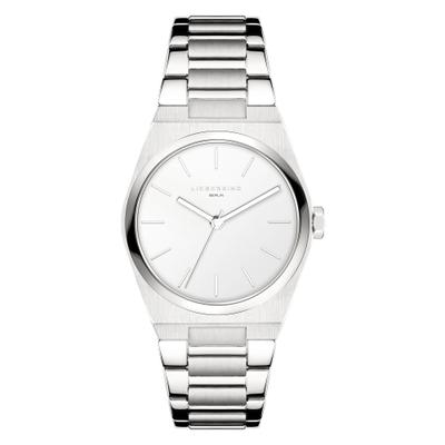 Quarzuhr LIEBESKIND BERLIN "Minimalist 45 mm", silber (silberfarben), Armbanduhren, Damen, Quarzuhr, Armbanduhr, Damenuhr, Edelstahlarmband, analog