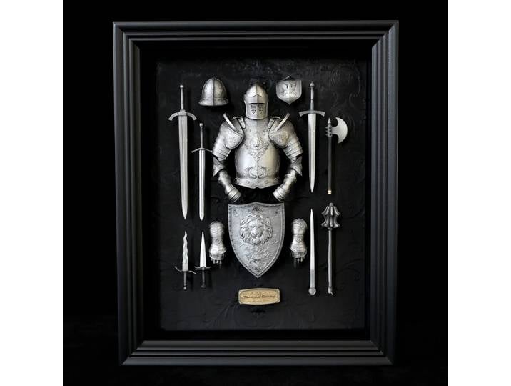 Résine décoration de la maison artisanat ancien européen armure médiévale fini décoration de la maison modèle cadre décoratif LTCP-266