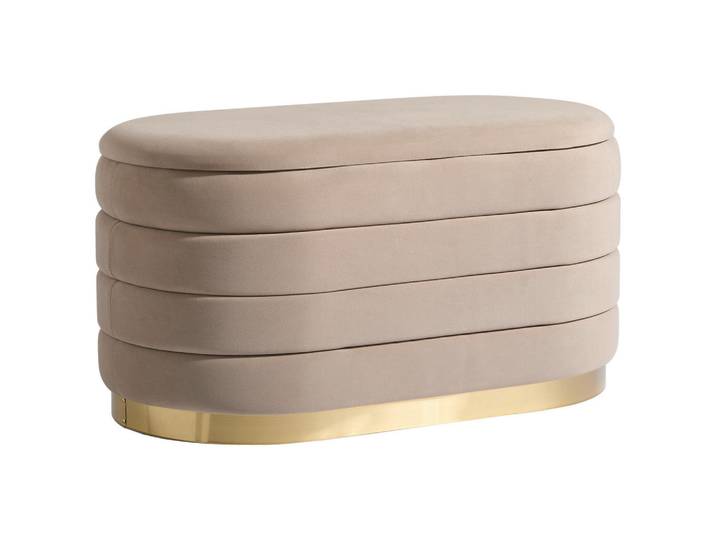 Mid.you Hocker, Camel, Metall, oval, 80x42x42 cm, Stauraum, Wohnzimmer, Hocker, Sitzhocker