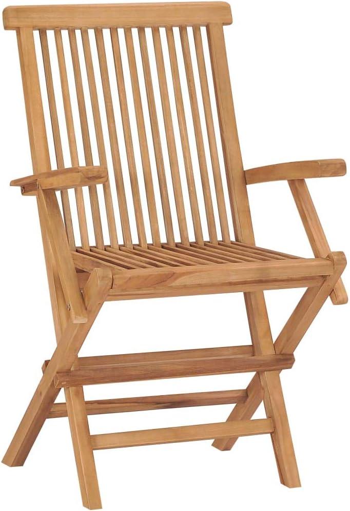 Klappbare Gartenstühle aus Teakholz im 2er-Set, klappbare Massivholzstühle für Terrasse und Balkon, bis 110 kg pro Sitzplatz belastbar