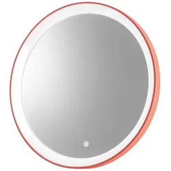 Gea Luce Krizia 25W LED-Wandleuchte mit Spiegel, Antibeschlagfunktion, Touch-Dimmfunktion (Farbtemperatur 3000K–4000K), Terrakotta-Aluminiumrahmen – Gealuce