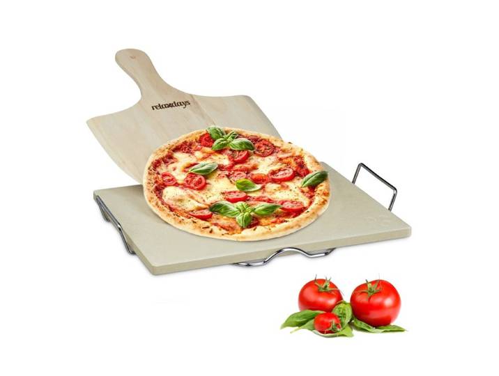 Relaxdays Pizzasteen met pizzaschep set