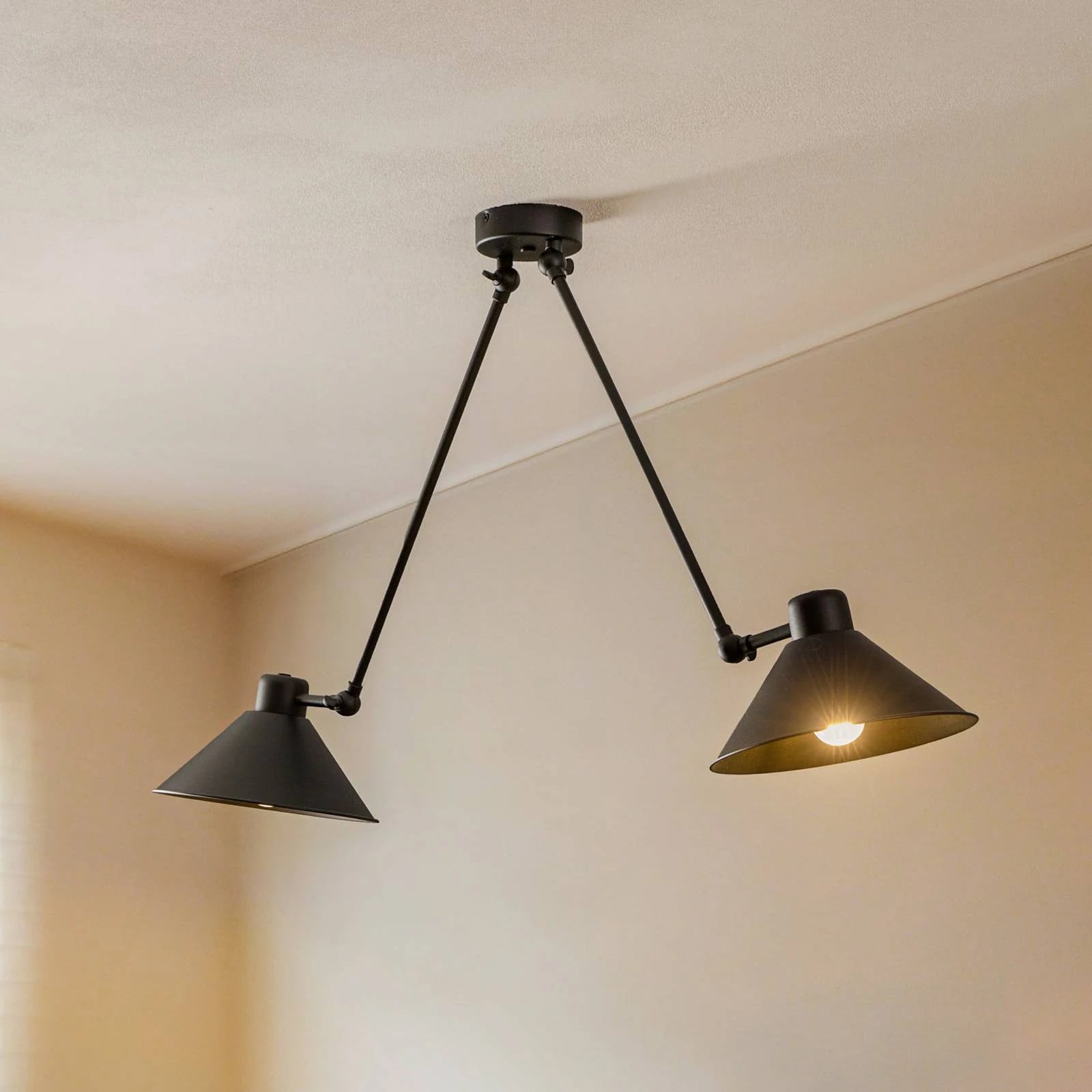 Argon Hanglamp Alan, zwart, dimbaar, rond, metaal