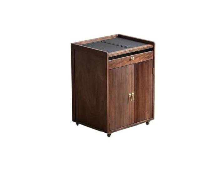 sH7pE5xj8m Wohnzimmer-Beistelltisch Mobiler Beistellschrank aus Walnussholz for den Teewagen for zu Hause