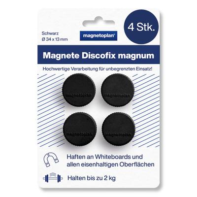 magnetoplan Discofix Magnum geblistert schwarz 34mm 4St