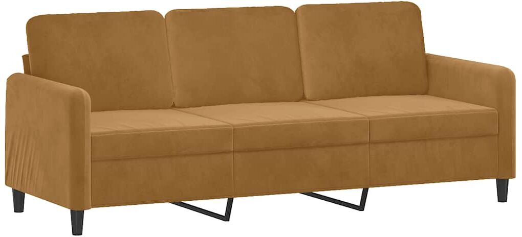 vidaXL Ensemble de canapés 3 pcs marron velours