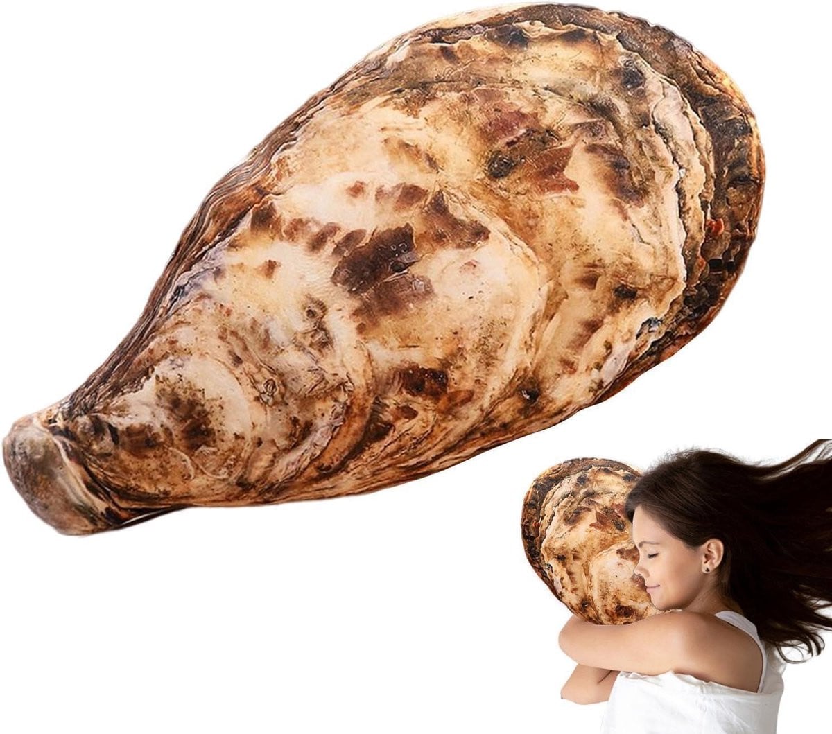 Sierkussen Schelpvormig - Decoratief Kussen - Oester - 50 x 40 cm
