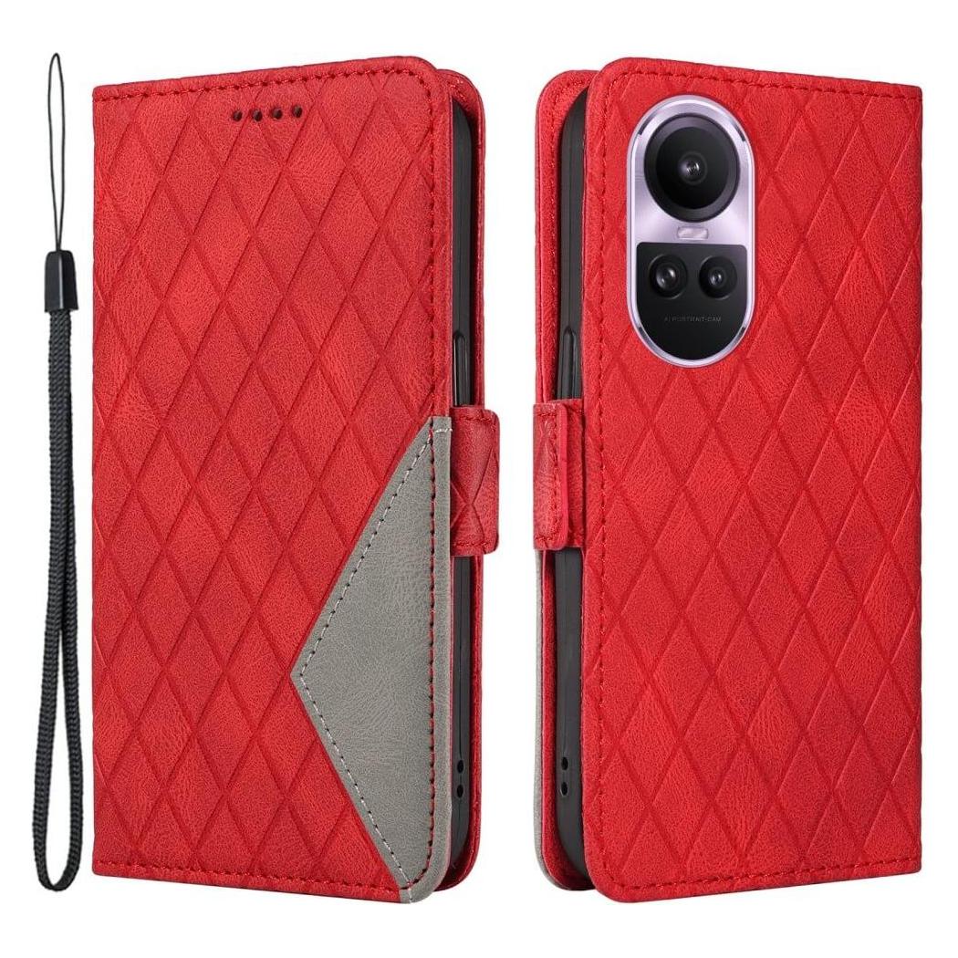 Cover-Discount OPPO Reno10 / 10 Pro - Etui Hülle Rhombus rot (OPPO Reno 10, Oppo Reno 10 Pro) (660156013D)