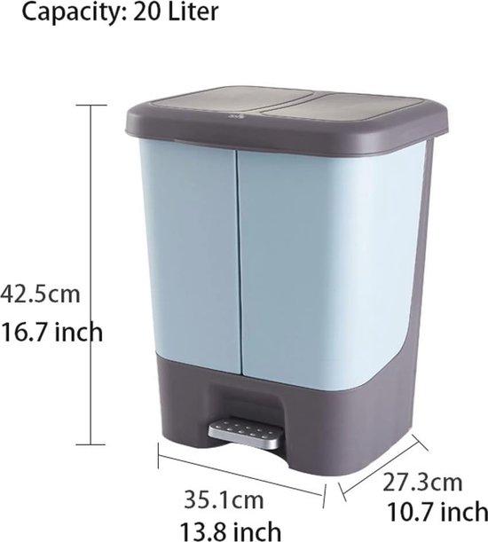 Abfalleimer mit Deckel - Pedaal Mülleimer für Innen und Außen - 20 Liter