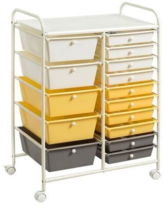 Dovelina 15-Drawer Utility Rolling Cart with Drawers Multi-Use Storage