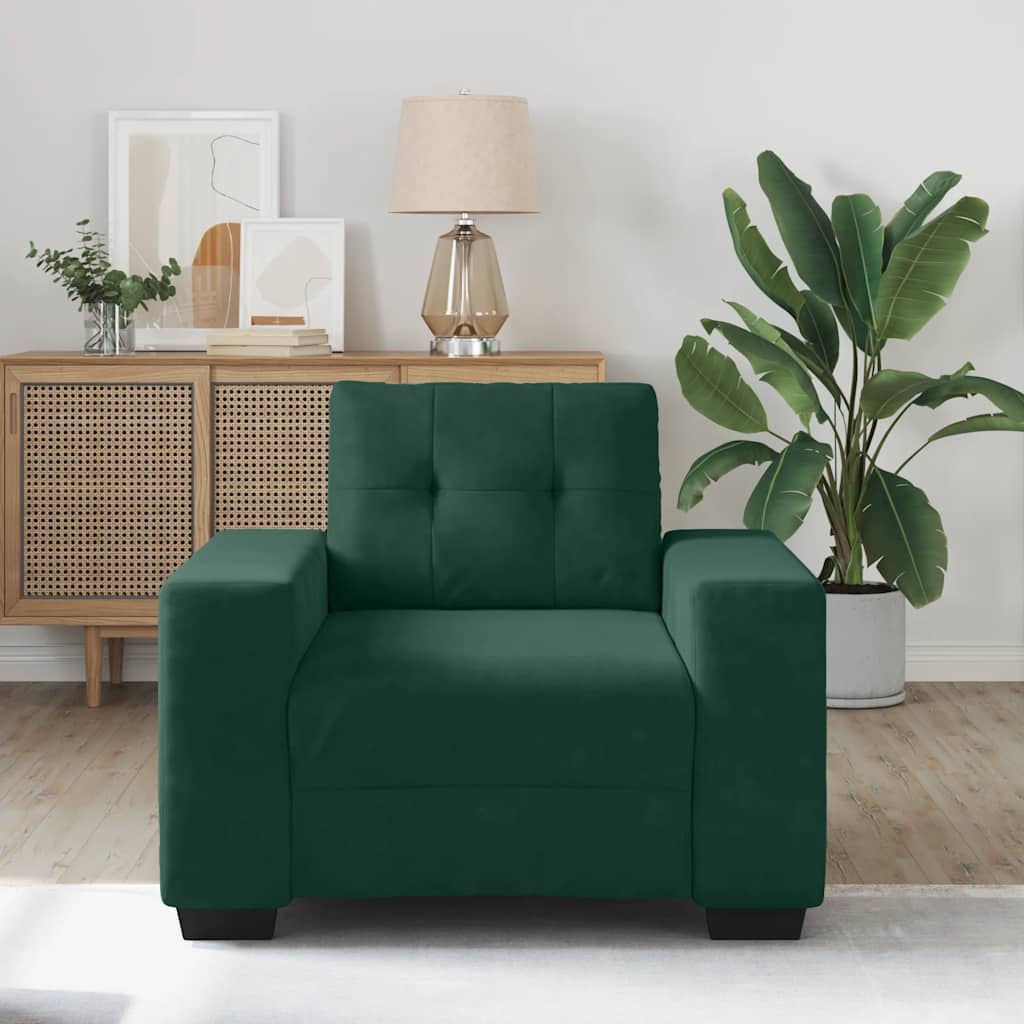 vidaXL Fauteuil/canapé vert foncé 100x78x80 cm velours