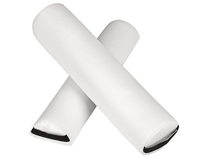 tectake® Lagerungsrollen, 2er Set, Massageliegen Zubehör, Vollrolle und Halbrolle, als Kissen, Massage Zubehör für Therapie, Physiotherapie, Nackenrolle mit Bezug, Lagerungskissen - weiß
