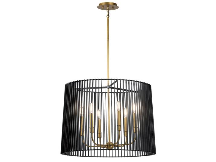 Lustre en acier finition noir et laiton naturel