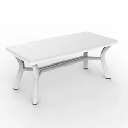 Rechteckiger Tisch 180x90 Dalia garbar Kunststoff Weiß