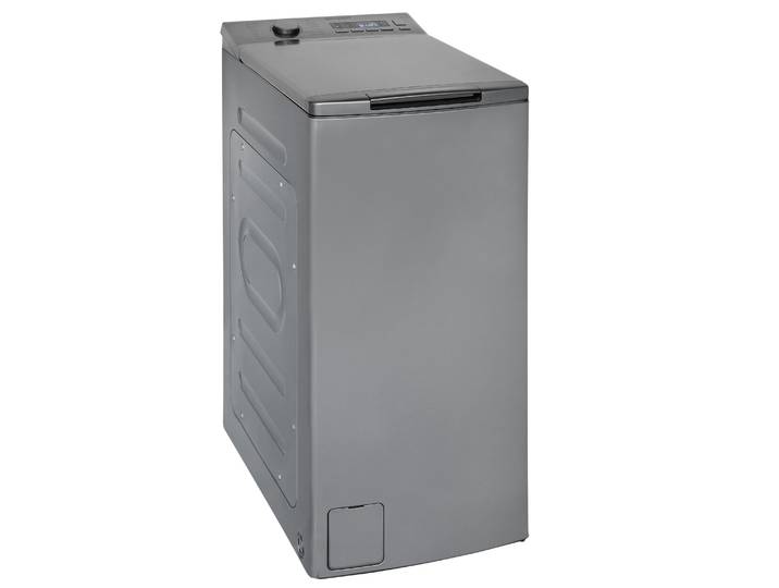 EXQUISIT Waschmaschine, Energieeffizienz: A, grau (silberfarben), B:400cm H:870cm T:640cm, Waschmaschinen, Rückenschonend: bequem von oben zu beladen mit softer Türöffnung, Waschmaschine