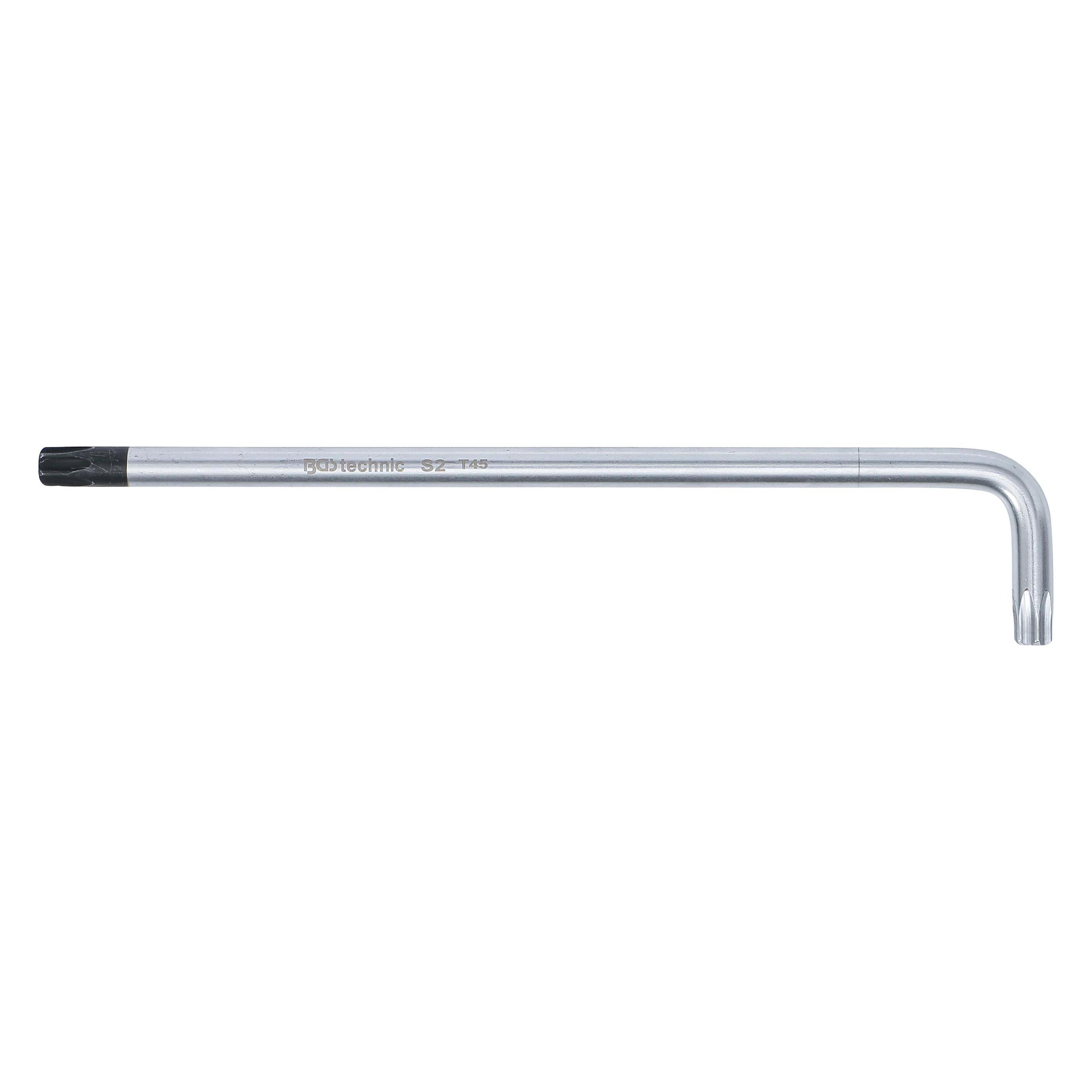 BGS Winkelschlüssel extra lang T-Profil (für Torx) mit/ohne Bohrung T45 (T-profil) (794-T45)