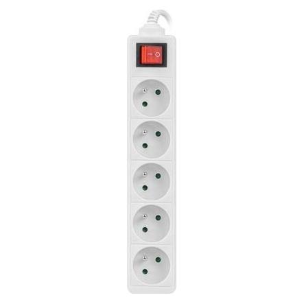 Lanberg PS1-05E-0300-W Verlängerungskabel 5 AC-Ausgänge Indoor/Outdoor (3 m, CEE 7/5) (PS1-05E-0300-W)