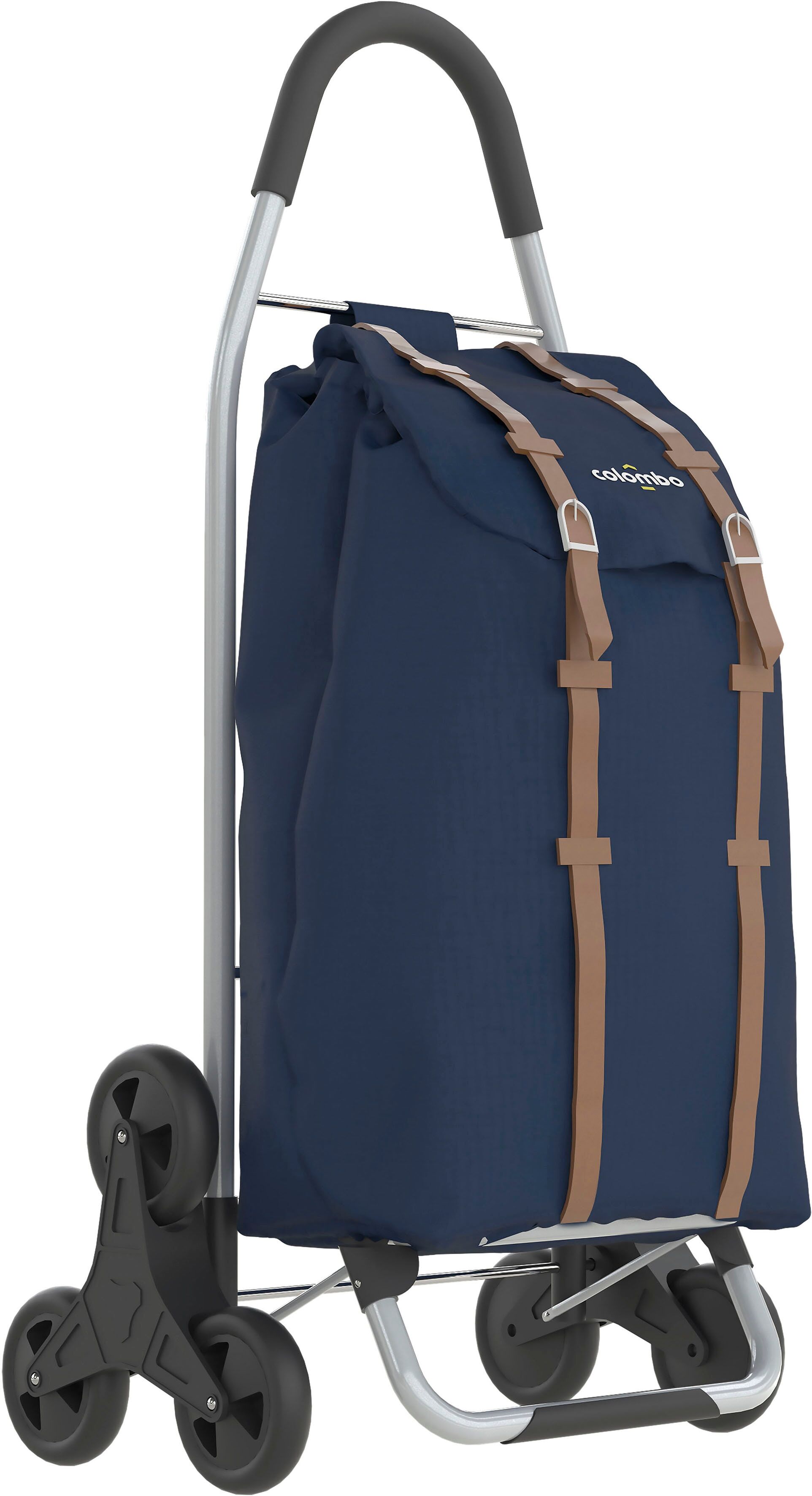Einkaufstrolley BISCHOF "Treppenmaster XL", blau, B:42cm H:100cm T:30cm, Kunststoff, Stahl, Einkaufskörbe, Einkaufstrolley, wasserdichte Tasche aus Polyester blau Einheitsgröße