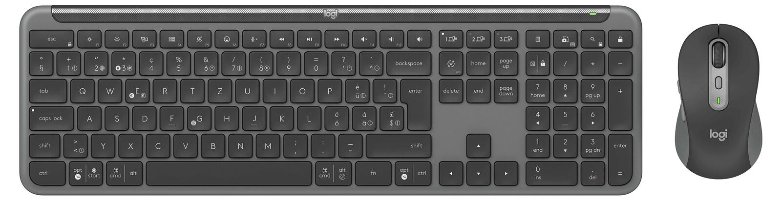 Logitech Tastatur-Maus-Set kabellos Logitech MK950 for Business sw grafit 920-012504