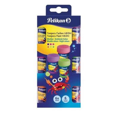 Pelikan Temperafarben NEON, 6 Schulmalfarben je 20ml