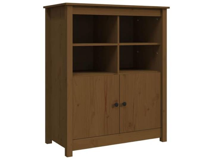 Fisinber Sideboard Massivholz Kiefer Honigbraun Kommode 83x41,5x100 cm Rustikaler Anrichteschrank mit 6 Fächern für Wohnzimmer & Flur, inklusive Wandbefestigung für optimale Kippsicherheit.