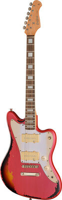 Harley Benton JA-60HA CA over SB Candy Apple Red over 3