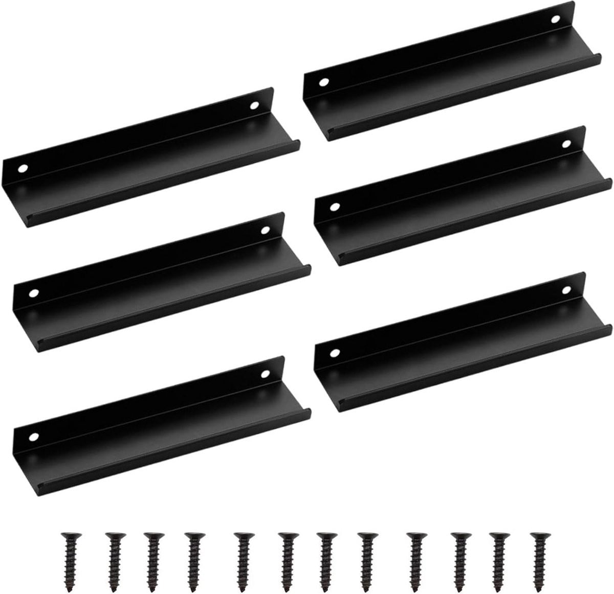 Set van 6 zwarte ladegrepen van 150 mm voor het vernieuwen van meubels