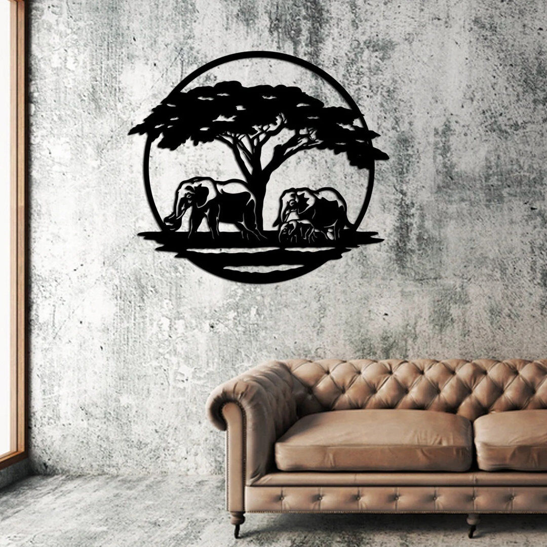 Latitude Vive Handmade Boho Landscape & Nature Wall Decor Black 49cm H X 55cm W