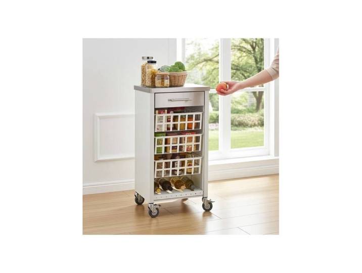 Desserte de cuisine MOHER Plan de travail en acier inoxydable DON HIERRO. Blanc